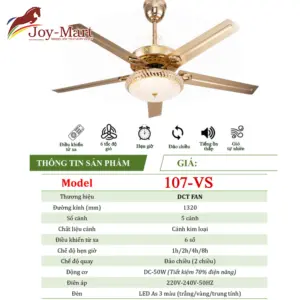 quạt trần cánh sắt hiện đại giá tốt 107vs