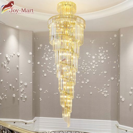 Đèn thả thông tầng pha lê thích hợp lắp đặt ở sảnh khách sạn, trung tâm thương mại mang đến sự hiện đại đẳng cấp