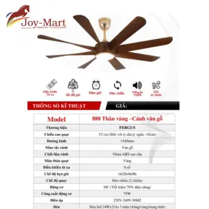 quạt trần 8 cánh siêu mát cánh nhữa 888 giá tốt