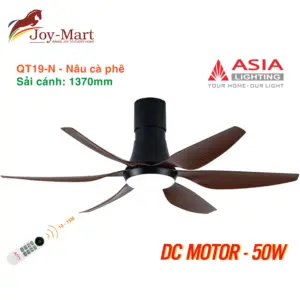 quạt trần 6 cánh nâu cà phê qt19