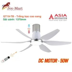 quạt trần asia qt19 trắng bạc